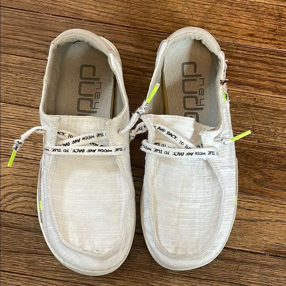 Hey Dude White Slip-on Shoes
